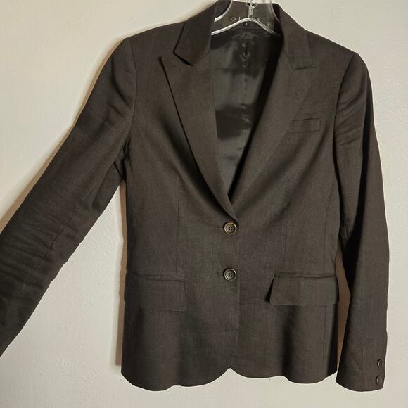 Theory Linen Wool Blazer Size 2 Office Classic Basic Layering Versatile Work - Picture 7 of 13